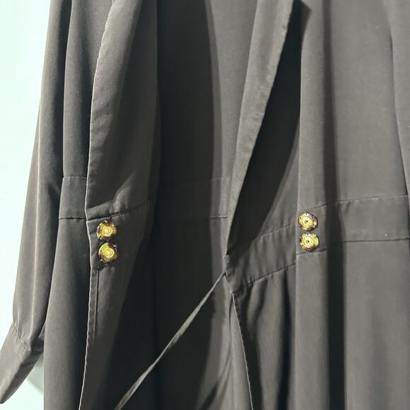 Soft Surroundings Quintessa Maxi Wrap Dress Pockets Size M Brown Long Sleeve - Picture 11 of 12